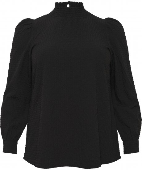 Kaffe Curve Ditta Smock Blusa Preto Profundo - Blusas e Túnicas - 