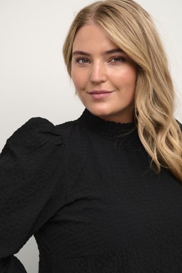 Kaffe Curve Ditta Smock Blusa Preto Profundo - Blusas e Túnicas - 