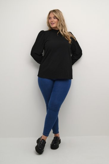 Kaffe Curve Ditta Smock Blusa Preto Profundo - Blusas e Túnicas - 