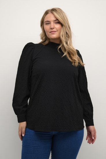 Kaffe Curve Ditta Smock Blusa Preto Profundo - Blusas e Túnicas - 