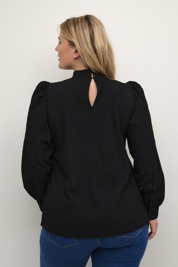 Kaffe Curve Ditta Smock Blusa Preto Profundo - Blusas e Túnicas - 