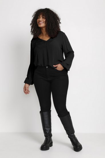 Kaffe Curve Ami Manga comprida Blusa Preto profundo - T-shirts - 
