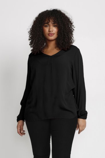 Kaffe Curve Ami Manga comprida Blusa Preto profundo - T-shirts - 