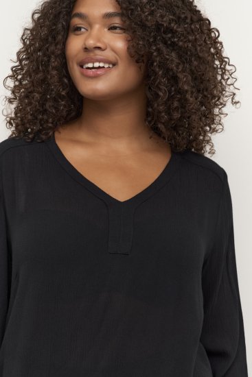 Kaffe Curve Ami Manga comprida Túnica Preto profundo - T-shirts - 