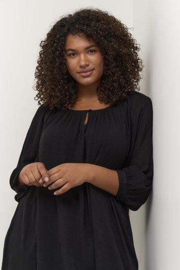 Kaffe Curve Ami Manga 3/4 Túnica Preto profundo - T-shirts - 