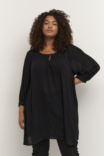 Kaffe Curve Ami Manga 3/4 Túnica Preto profundo - T-shirts - 