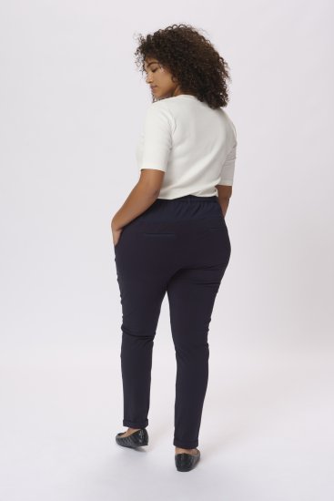 Kaffe Curve Jia Calças com cinto Azul-marinho meia-noite - Jeans & Calças Femininas em Tamanhos Grandes – Plus Size - 