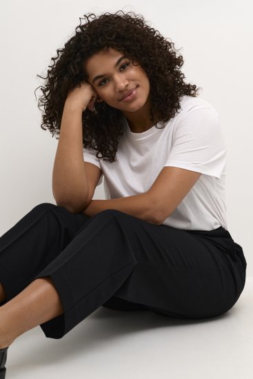 Kaffe Curve Sakira Calças cropped Preto profundo - Jeans & Calças Femininas em Tamanhos Grandes – Plus Size - 