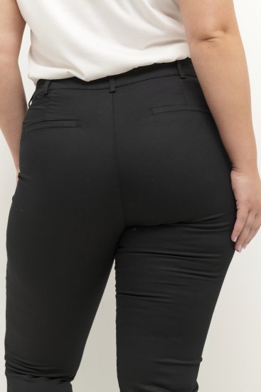 Kaffe Curve Leana Calças Chino 7/8 Preto Profundo - Jeans & Calças Femininas em Tamanhos Grandes – Plus Size - 