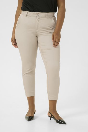 Kaffe Curve Leana Calças Chino 7/8 Cinzento Pluma - Jeans & Calças Femininas em Tamanhos Grandes – Plus Size - 