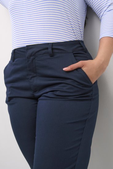 Kaffe Curve Leana Calças Chino 7/8 Azul Marinho Meia-Noite - Jeans & Calças Femininas em Tamanhos Grandes – Plus Size - 