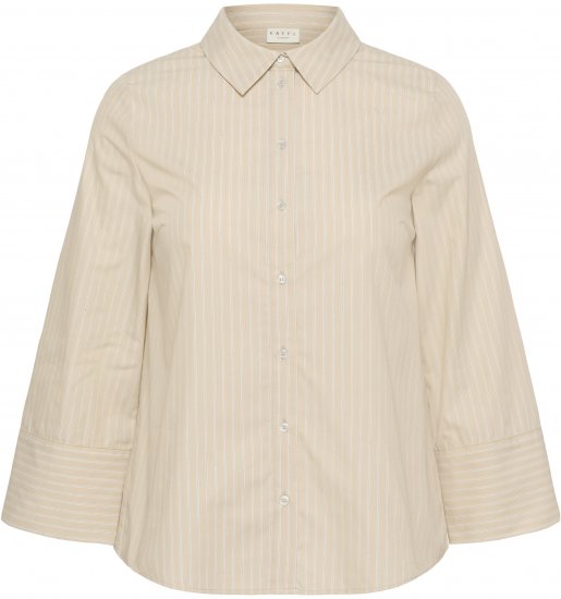 Kaffe Curve Josa Shirt Feather Grey Stripe - Camisas - 