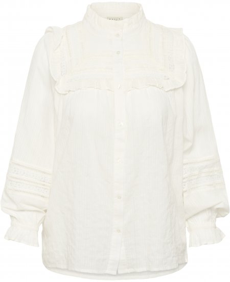 Kaffe Curve Jessa Shirt Long Sleeve White - Camisas - 