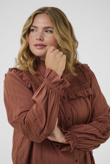 Kaffe Curve Jessa Shirt Henna Brown - Blusas e Túnicas - 