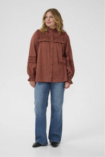 Kaffe Curve Jessa Shirt Henna Brown - Blusas e Túnicas - 