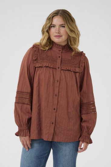 Kaffe Curve Jessa Shirt Henna Brown - Blusas e Túnicas - 