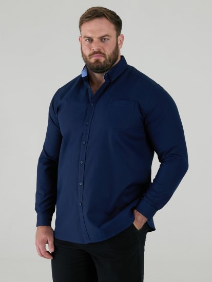 D555 Richard Camisa Oxford De Manga Comprida TALL Azul Marinho - TALL camisas - 