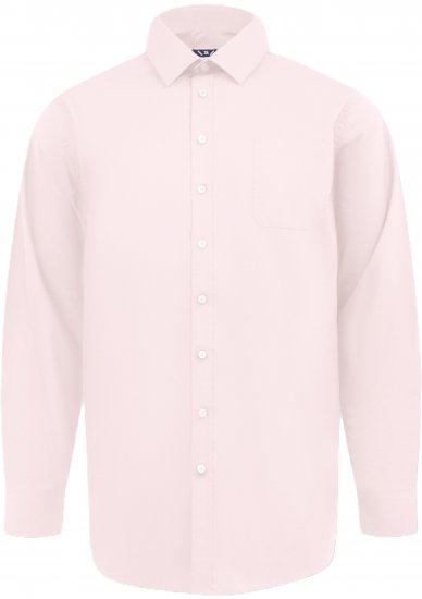D555 Oliver Camisa Elástica De Manga Comprida Resistente A Manchas E Sem Passar A Ferro Rosa - Camisas - Camisas Homem Tamanhos Grandes