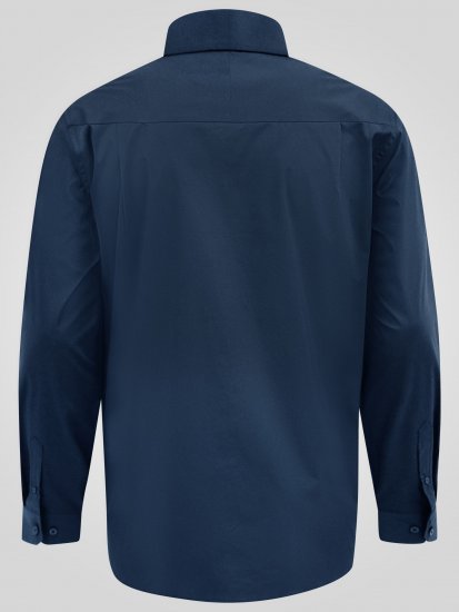 D555 Oliver Camisa Elástica De Manga Comprida Resistente A Manchas E Sem Passar A Ferro Azul Marinho - Camisas - Camisas Homem Tamanhos Grandes