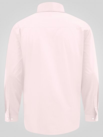 D555 Oliver Camisa Elástica De Manga Comprida Resistente A Manchas E Sem Passar A Ferro Rosa - Camisas - Camisas Homem Tamanhos Grandes