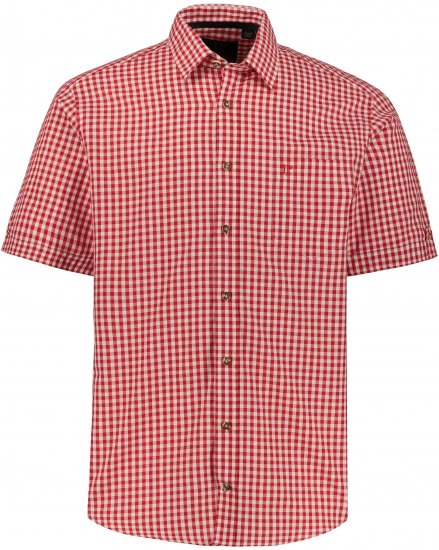 JP1880 Shirt Traditional Checked Short Sleeve Red - Camisas - Camisas Homem Tamanhos Grandes