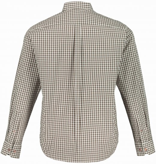 JP1880 Long Sleeve Check Print Traditional Shirt Brown - Camisas - Camisas Homem Tamanhos Grandes