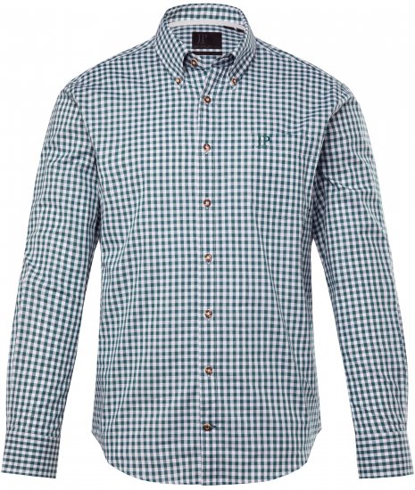 JP1880 Shirt Checked Traditional Long Sleeve Jade - Roupa de festa - Roupa de festa – Para celebrar com estilo e conforto