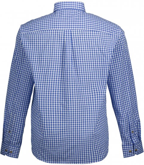 JP1880 Shirt Traditional Checked Long Sleeve Blue - Camisas - Camisas Homem Tamanhos Grandes