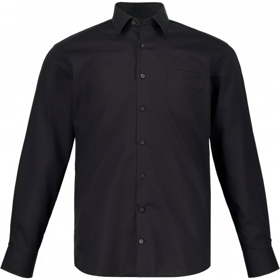 JP1880 Shirt Business Kent Collar Long Sleeve Black TALL - ROUPAS DE HOMEM MT-6XLT - Tamanhos-Tall Homem