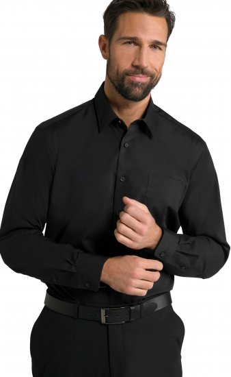 JP1880 Shirt Business Kent Collar Long Sleeve Black TALL - ROUPAS DE HOMEM MT-6XLT - Tamanhos-Tall Homem
