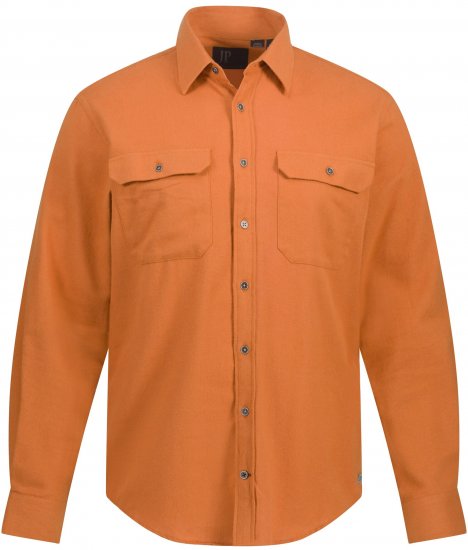 JP1880 Shirt Flannel Long Sleeve Orange TALL - ROUPAS DE HOMEM MT-6XLT - Tamanhos-Tall Homem