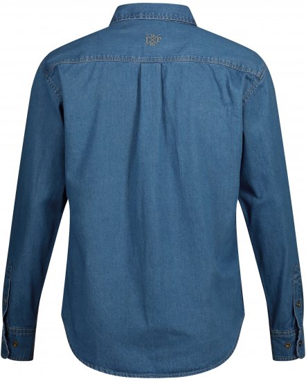 JP1880 Shirt Denim Long Sleeve Blue TALL - ROUPAS DE HOMEM MT-6XLT - Tamanhos-Tall Homem