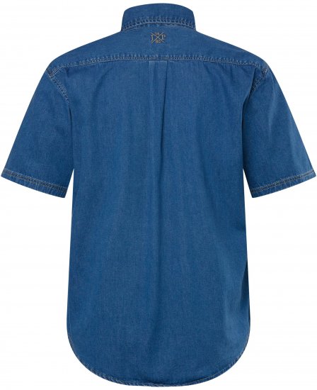 JP1880 Shirt Denim Short Sleeve Blue TALL - ROUPAS DE HOMEM MT-6XLT - Tamanhos-Tall Homem