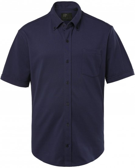 JP1880 Shirt Pique Short Sleeve Flexnamic Night Blue TALL - ROUPAS DE HOMEM MT-6XLT - Tamanhos-Tall Homem