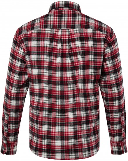 JP1880 Shirt Flannel Checked Long Sleeve Red TALL - ROUPAS DE HOMEM MT-6XLT - Tamanhos-Tall Homem