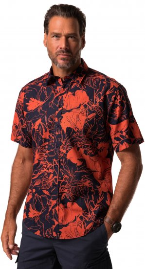 JP1880 Shirt Short Sleeve Linen Blend Red - Camisas - Camisas Homem Tamanhos Grandes