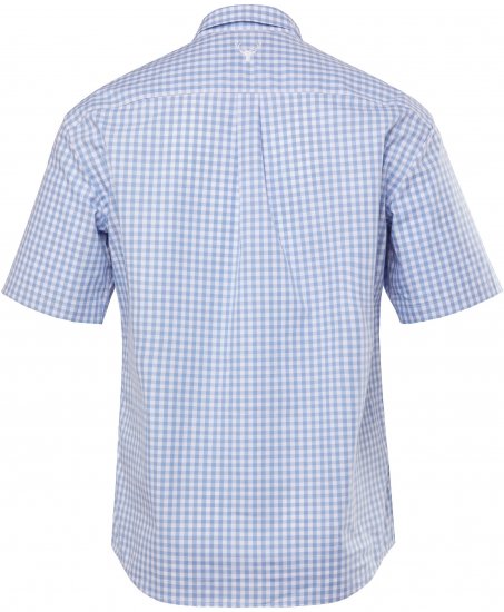 JP1880 Shirt Traditional Short Sleeve Checked Light Blue - Camisas - Camisas Homem Tamanhos Grandes