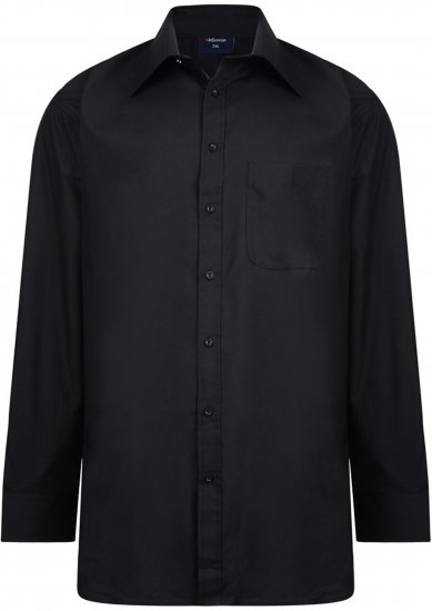 Espionage SH151 Plain Collar Long Sleeve Shirt Black - Camisas de manga comprida - 