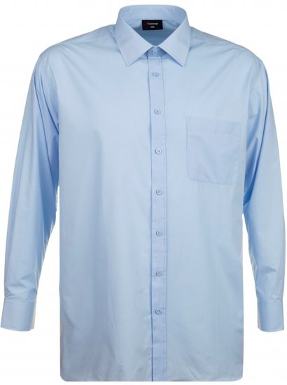 Espionage SH151 Long Sleeve Plain Collar Shirt Blue - Camisas - Camisas Homem Tamanhos Grandes
