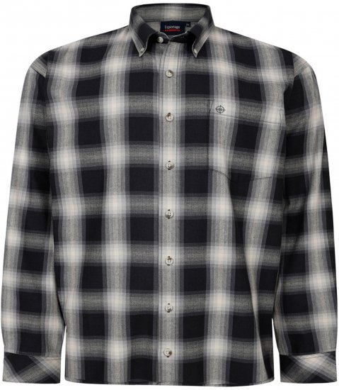 Espionage SH419 Long Sleeve Checked Shirt Black/Grey - Camisas de manga comprida - 