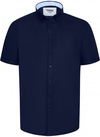 D555 James Camisa Oxford De Manga Curta TALL Azul Marinho - TALL camisas - 