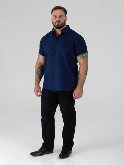 D555 James Camisa Oxford De Manga Curta TALL Azul Marinho - TALL camisas - 