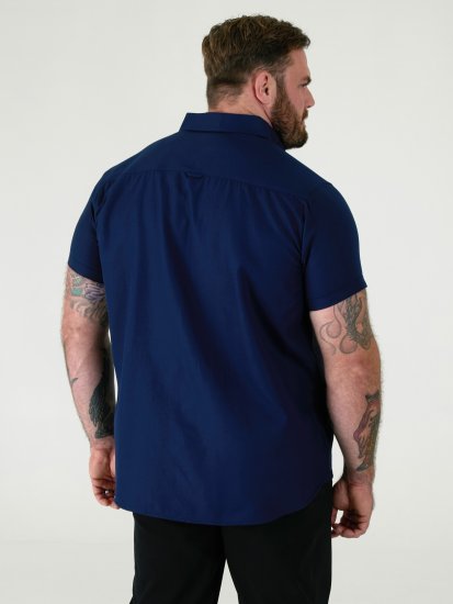 D555 James Camisa Oxford De Manga Curta TALL Azul Marinho - TALL camisas - 