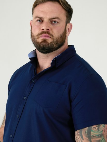 D555 James Camisa Oxford De Manga Curta TALL Azul Marinho - TALL camisas - 