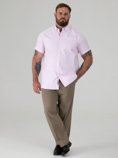 D555 James Camisa Oxford De Manga Curta TALL Rosa - TALL camisas - 
