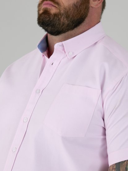 D555 James Camisa Oxford De Manga Curta TALL Rosa - TALL camisas - 