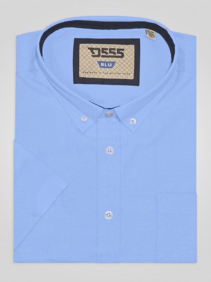 D555 James Camisa Oxford De Manga Curta TALL Azul Céu - TALL camisas - 