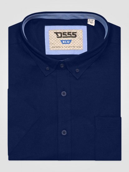 D555 James Camisa Oxford De Manga Curta TALL Azul Marinho - TALL camisas - 