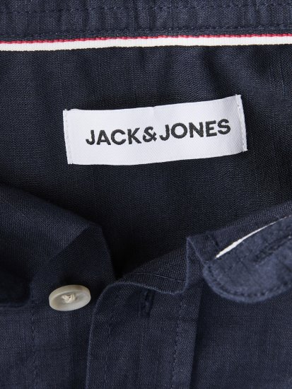 Jack & Jones Henry Slub Short Sleeve Navy - Camisas - Camisas Homem Tamanhos Grandes