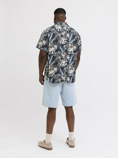 Jack & Jones Honolulu Short Sleeve Resort Shirt Black - Camisas - Camisas Homem Tamanhos Grandes